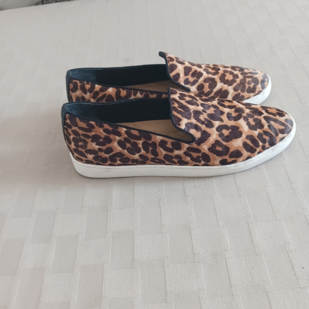 Birdies The Swift Leopard Print Calf Hair Slip On Sneakers - Picture 12 of 14